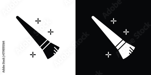 Makeup brush icons. Simple solid style. Glyph vector illustration isolated