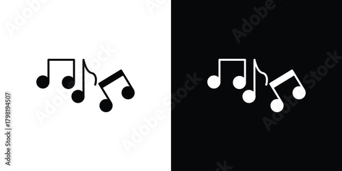 Music icons. Simple solid style. Glyph vector illustration isolated
