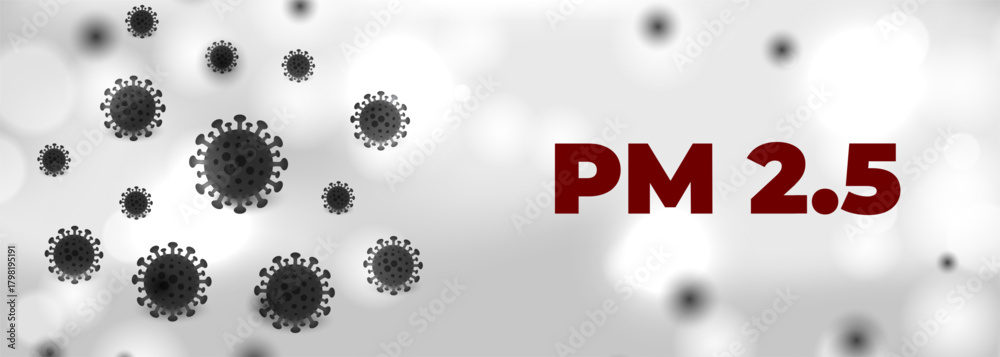 Fototapeta premium PM 2.5 Air pollution concept banner. Atmospheric particulate matter.
