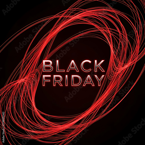 Red swirls highlight Black Friday retail announcement