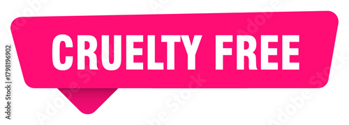 cruelty free magenta sticker isolated on transpatent background. cruelty free sign