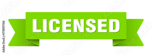 licensed ribbon isolated on transparent background. licensed ribbon