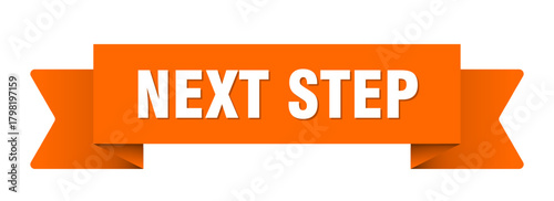 next step ribbon isolated on transparent background. next step ribbon