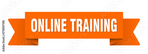 online training ribbon isolated on transparent background. online training ribbon