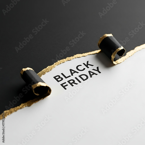 Torn Paper Reveals Black Friday Sales Event Announcement
