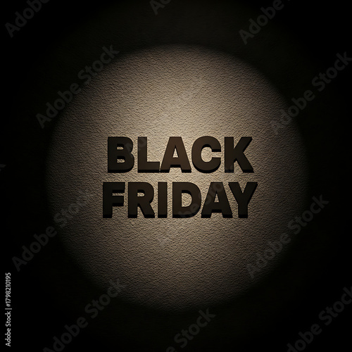 Black Friday Spotlight on Dark Textured Background