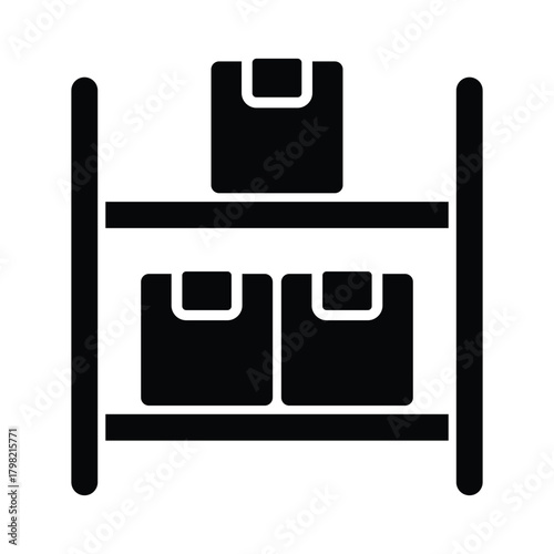 Bunk Bed Icon – Black Silhouette for Shared Sleeping Spaces