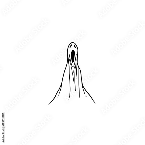 Halloween ghost drawing spooky scary ghost illustration for halloween season ghost silhouette halloween vector art