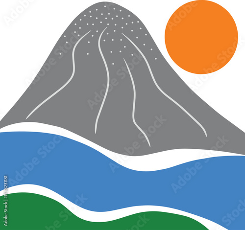 mountain and sun