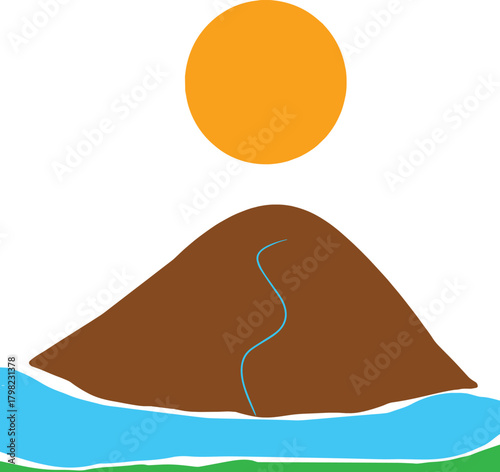 mountain and sun