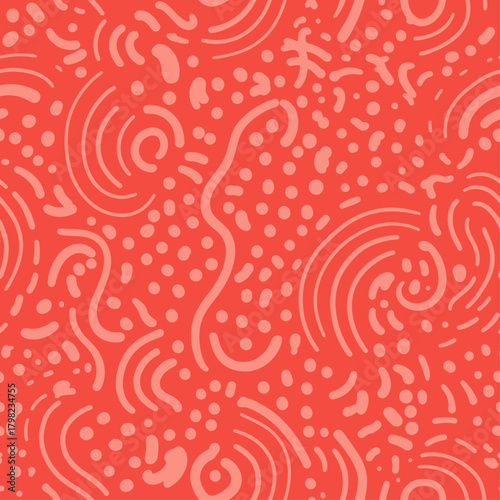 Seamless abstract vector pattern. Coral and light pink monochrome background