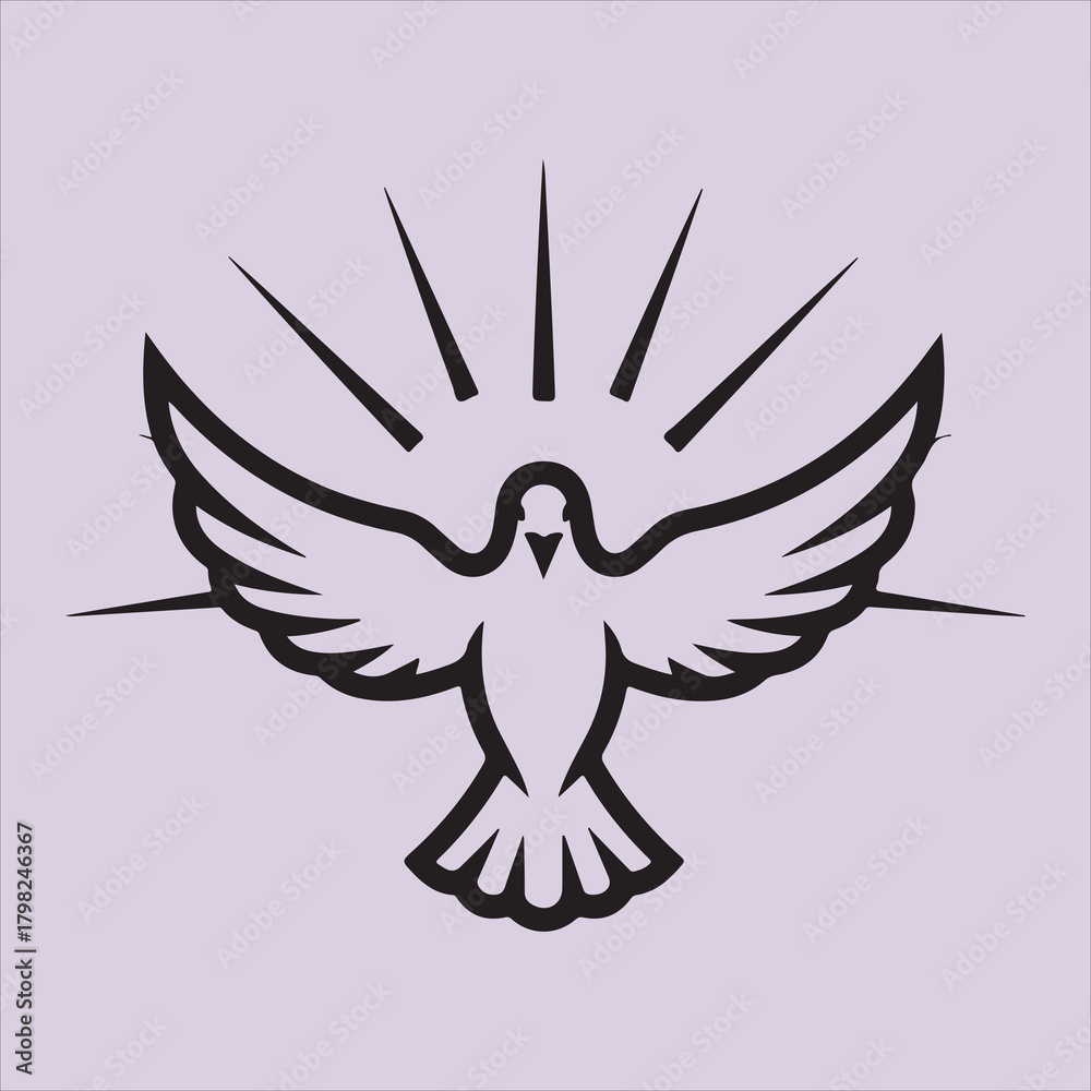 Fototapeta premium From Bible pigeon line art vector
