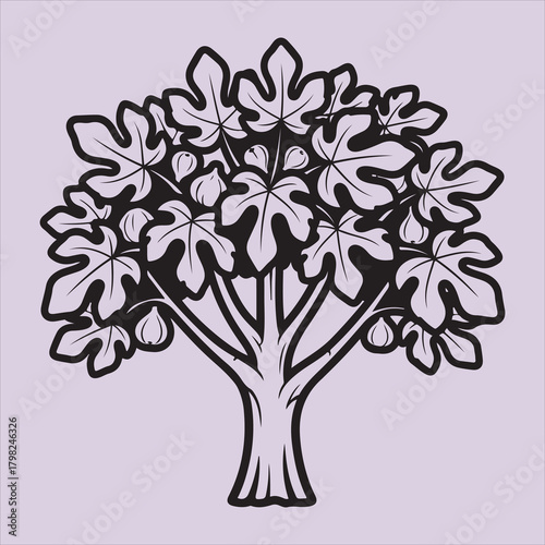 From Bible tree line art vector