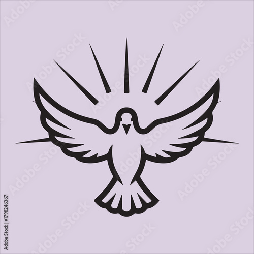 From Bible pigeon line art vector