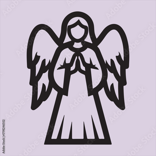 From Bible angel line art vector