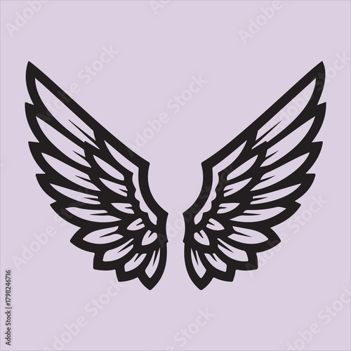 From Bible wings line art vector