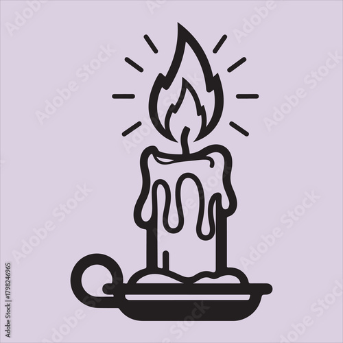 From Bible burning candel line art vector