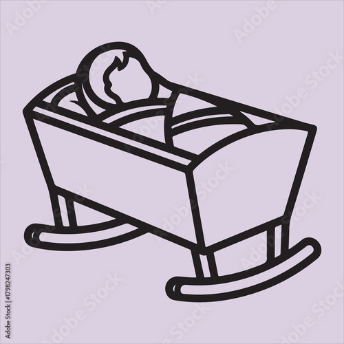 From Bible Jesus birth line art vector