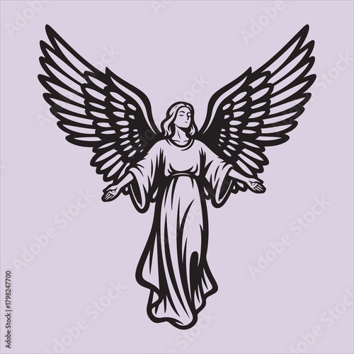 From Bible angel line art vector