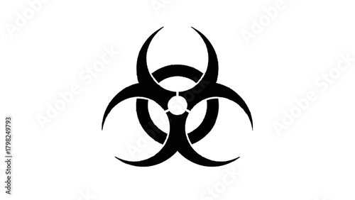 Vector illustration of biohazard symbol isolated on transparent background on a transparent background