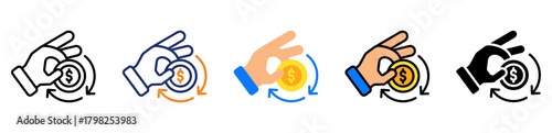 Payment Process Icon Multiple Style Collection Set 