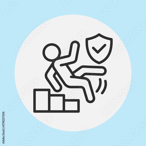 Accident Insurance icon showcased in a circular button design for easy identification in digital formats.