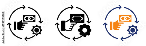 Payment System Icon Collection Glyph & Mixed Style 