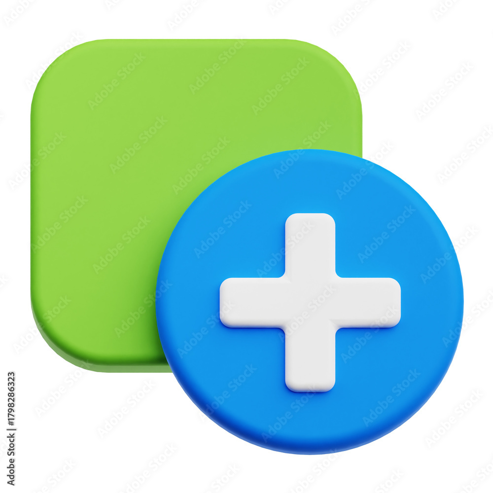 Fototapeta premium Add Layer 3D Icon Isolated On The Transparent Background