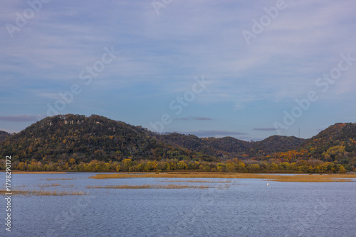 Mississippi River Scenic Autumn Landscape