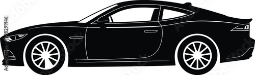 Sleek modern car silhouette black outline design