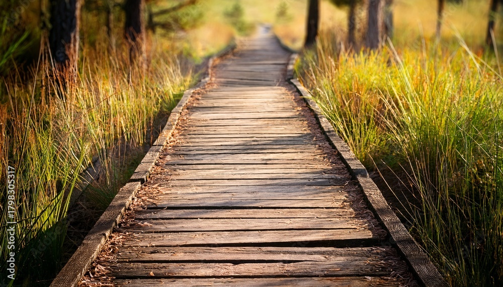 Obraz premium Closeup Of Old Wooden Walkway