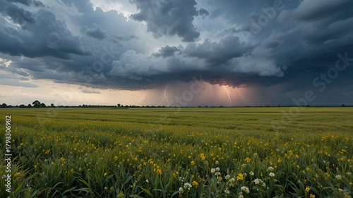 Dramatic Thunderstorm Over Plains