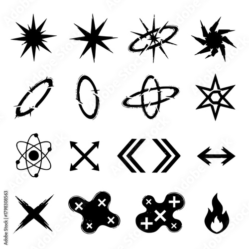 Abstract Grunge Cyberpunk Vector Elements