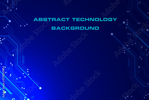 Hi-Tech Processor Lines with Glowing Digital Patterns