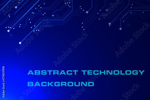Blue Cyber Circuit Panel with Connected Tech Nodes
