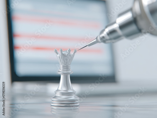 Dental technician crafting ceramic crown with high precision, modern technology, and focus in laboratory environment