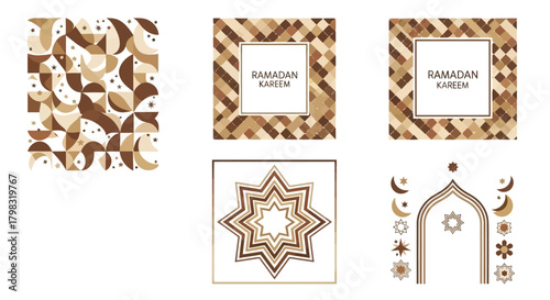 Geometric Ramadan Kareem Vector Set Islamic Ornament and Decoration