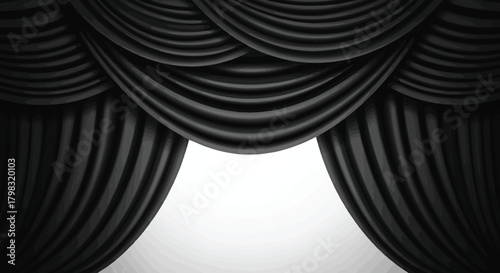 Dramatic Black Curtains Backdrop Elegant Stage Design Element