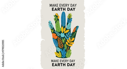 Earth Day Floral Hand A Vibrant Celebration of Everyday Environmentalism