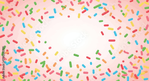 Sprinkles on Pink Festive Background for Celebrations and Design
