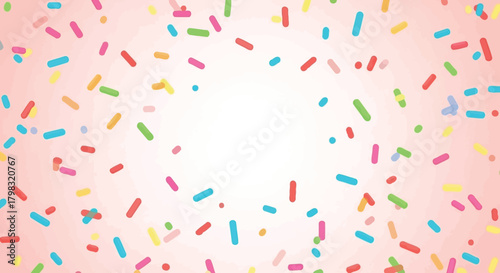 Colorful Sprinkles Explosion on Pink Background - Celebration Graphic