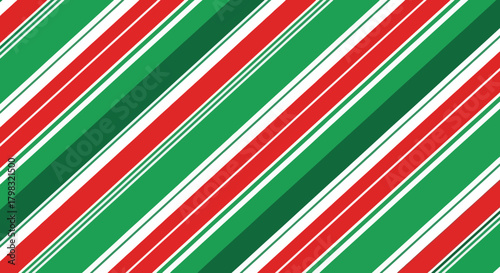 Festive Diagonal Stripes Red, Green, and White Pattern for Holiday Decor