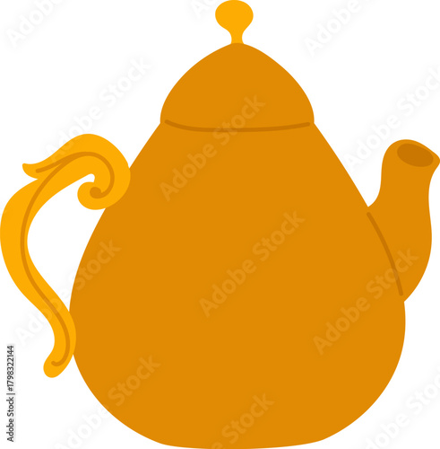 Curved Teapot with Swirl Handle