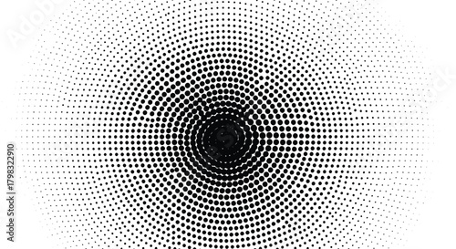 Abstract Black and White Halftone Pattern Background with Circular Dots