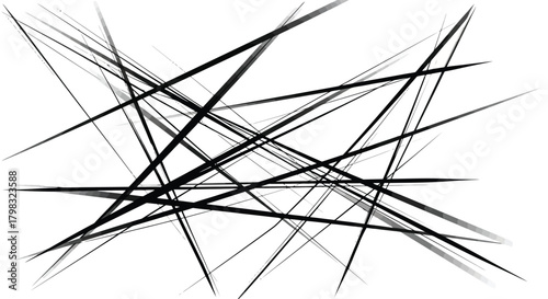 Abstract Black Lines Illustration - Modern Chaotic Design