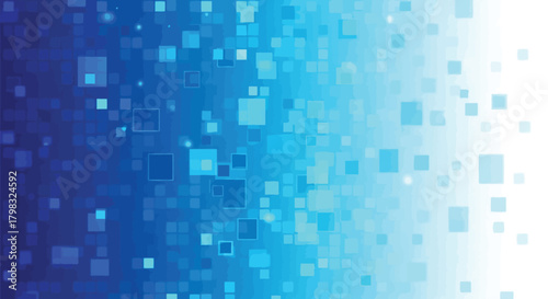 Dynamic Mosaic of Squares Abstract Blue Technology Background