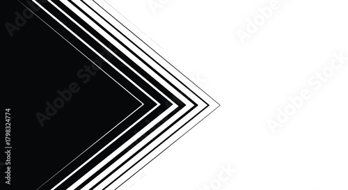 Abstract Black and White Geometric Pattern Chevron Design