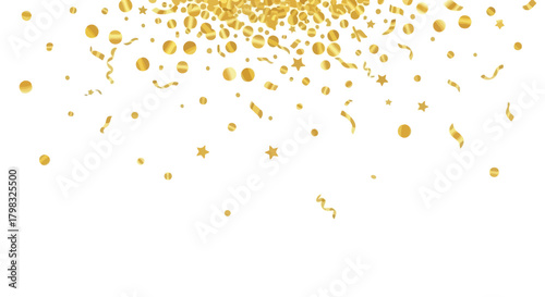 Golden Glitter Confetti Falling Celebration Element