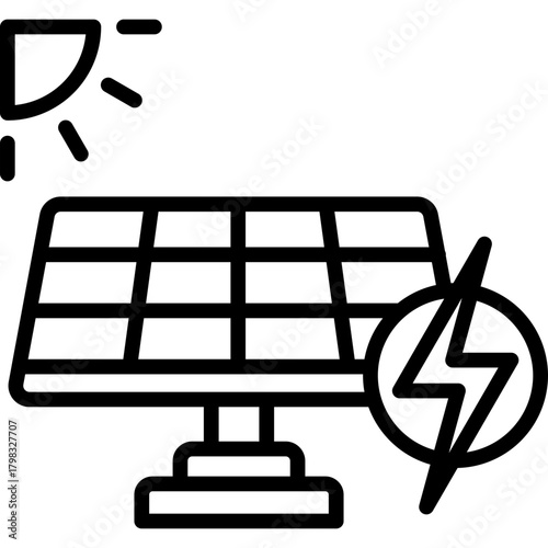 Solar Panel Energy line icon