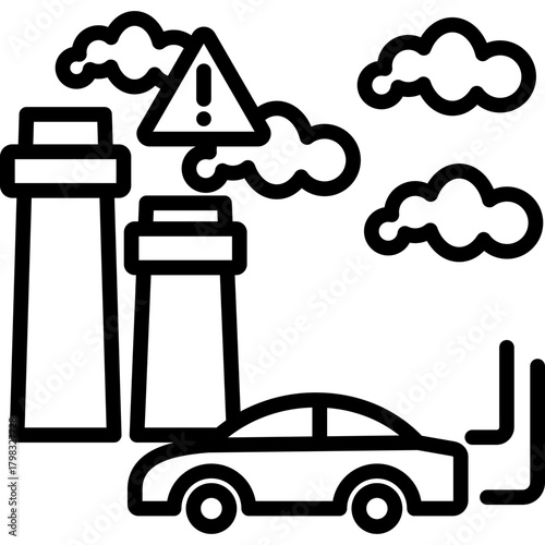 Air Pollution line icon